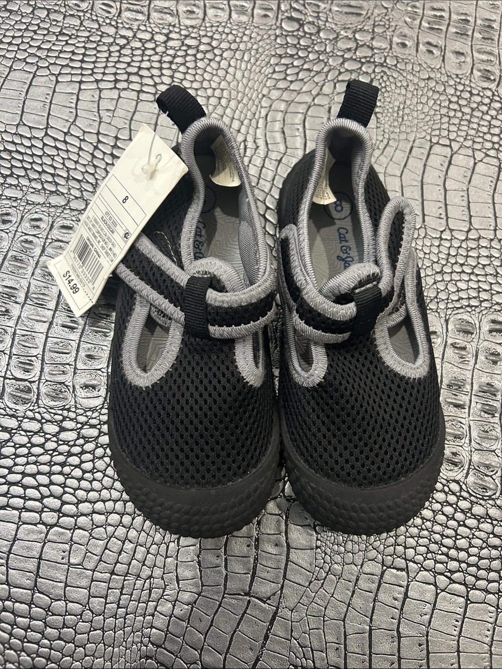 Sandals- Kids Black and Gray Water Shoes with Hook-and-Loop Strap BRAND NEW